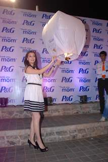 Dia Mirza with her mom at P & G Mom's day event in Bandra, Mumbai. .
