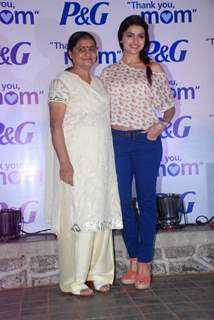 Prachi Desai with her mom at P & G Mom's day event in Bandra, Mumbai. .