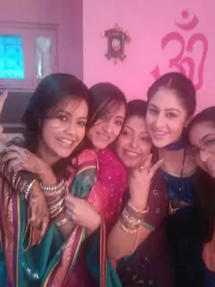 Preeto on sets with cast