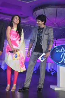 Hussain Kuwajerwala and Mini Mathur at Launch of Sony's sixth season of Indian Idol