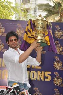 Shah Rukh Khan's press conference after KKR's victory in Indian Premiere League T20 at the IPL Season 5