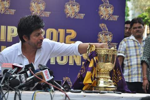 Shah Rukh Khan's press conference after KKR's victory in Indian Premiere League T20 at the IPL Season 5