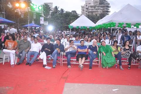 Bollywood celebrities Shankar, Ehsaan, Loy, Anu Malik, Kunal Ganjawala, Poonam Dhillon, Dolly Bindra at world environment day celebrations in Mumbai. .