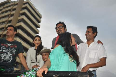 Manoj Bajpai, Richa Chadda,Anurag Kashyap, Nawazuddin Siddiqui at Music Launch of Gangs of Wasseypur