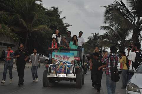 Manoj Bajpai, Richa Chadda,Anurag Kashyap, Nawazuddin Siddiqui at Music Launch of Gangs of Wasseypur