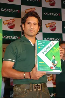 Sachin Tendulkar, the brand ambassador of Kasperskey during the launch of Kaspersky tablet security launch in Mumbai. .