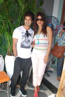 Bollywood actor Shahid Kapoor and Priyanka Chopra promote Teri Meri Kahaan at Cocoberry