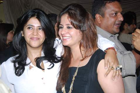 Ekta Kapoor with Kiran Bawa at Mika Singh's Birthday Bash