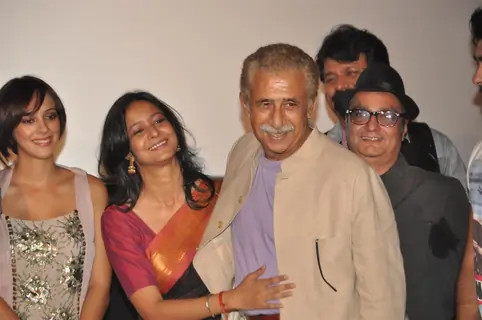 Hazel Keech, Naseeruddin Shah, Vinay Pathak at Film Maximum music launch at PVR Cinemas in Juhu