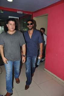 Sajid Khan and Ajay Devgn at Song Recording of Film Himmatwala - 2