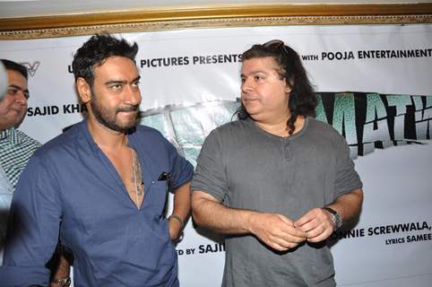 Sajid Khan and Ajay Devgn at Song Recording of Film Himmatwala - 2