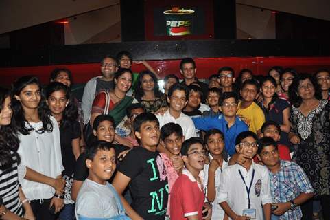 Sharman Joshi, Rajesh Mapuskar and Ritwik Sahore at Film Ferrari Ki Sawaari Kids Special Screening