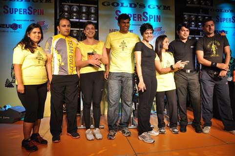 Mandira Bedi Golds Gym Super Spin Cycling Challenge