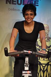 Mandira Bedi Golds Gym Super Spin Cycling Challenge