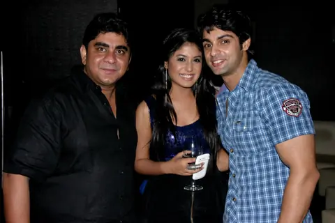 Rajan Shahi and Kritika Kamra with Karan Wahi at Karan Wahi Birthday Bash