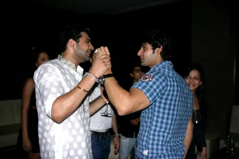 Karan Kundra with Karan Wahi at Karan Wahi Birthday Party
