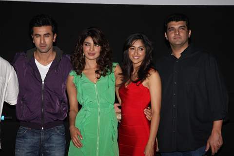 Ranbir Kapoor, Priyanka Chopra & Ileana D'Cruz, Siddharth at Film Barfi theatrical trailer launch