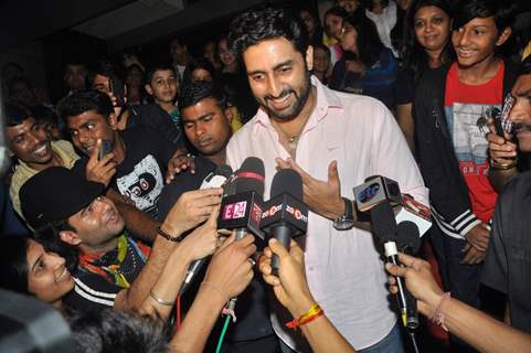 Bollywood actor Abhishek  Bachchan at the special screening of 'Bol Bachchan' at Cinemax,  Mumbai. .