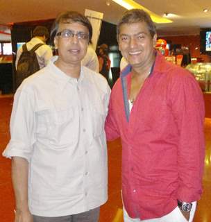 Singer Aadesh Shrivastava congratulates Ananth Mahadevan on his film LIFE IS GOOD at Cinemax, Versova. .