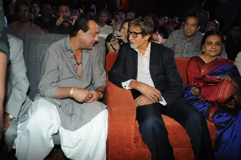 Sanjay Dutt, Amitabh Bachchan and Bhawana Somaaya at Launch of magazine 'Blockbuster'