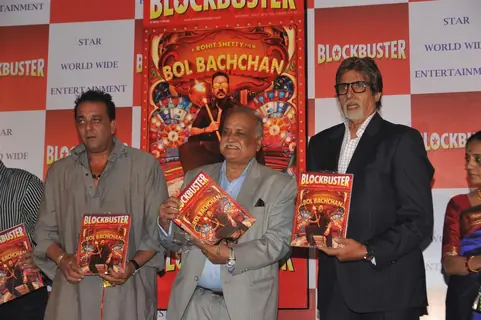Sanjay Dutt, TP Agarwal & Amitabh Bachchan at Launch of T P Aggarwal's trade magazine 'Blockbuster'