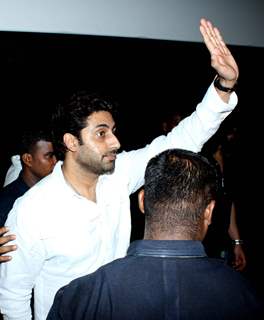 Bollywood actor Abhishek Bachchan visited Cinemax, Kandivali in Mumbai, to check the audience reaction to his recently released film 'Bol Bachchan'. .