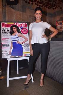 Bollywood actress Deepika Padukone launches the double issue of 'Women's Health' magazine in Shiro, Mumbai. .
