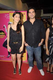 Bollywood actors Arbaaz Khan with Kainaz Motivala at Chalo Driver premiere, PVR  Mumbai, India. .