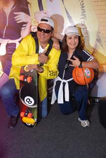 Bollywood actors Boman Irani with Farah Khan at Shirin Frahad Ki Toh Nikal Padi poster launch Gold Gym Mumbai, India. .