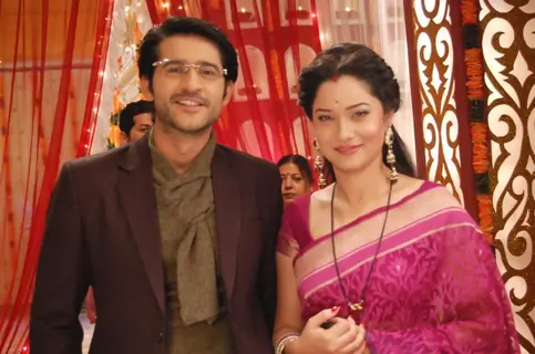 Ankita Lokhande And Hiten Tejwani On The Sets Of Pavitra Rishta