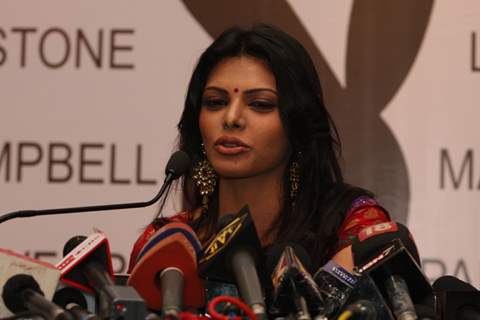 Sherlyn Chopra poses for Playboy Cover Girl press conference