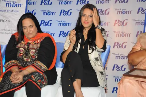 Neha Dhupia with mother at P&G event