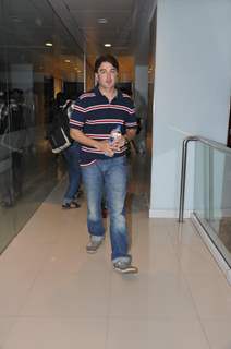 Uday Chopra with Nargis Fakhri and Jugal Hansraj at PVR Cinemas to watch Hollywood film The Dark Knight Rises