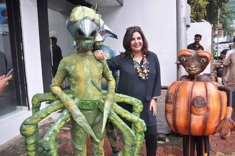 Choreographer-director Farah Khan promoting Joker with Aliens, Mumbai India. .