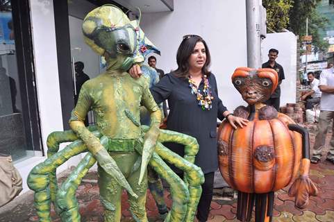 Choreographer-director Farah Khan promoting Joker with Aliens, Mumbai India. .