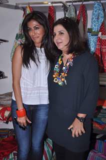 Choreographer-director Farah Khan with Bollywood actress Chitrangada Singh promoting Joker with Aliens, Mumbai India. .