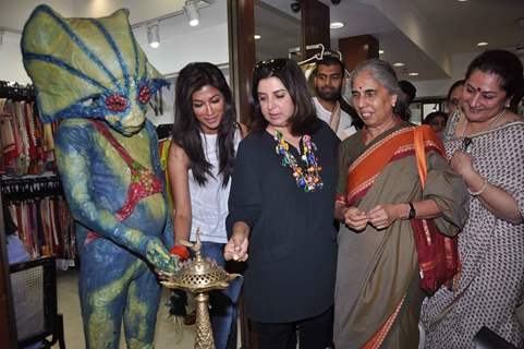 Choreographer-director Farah Khan with Bollywood actress Chitrangada Singh promoting Joker with Aliens, Mumbai India. .