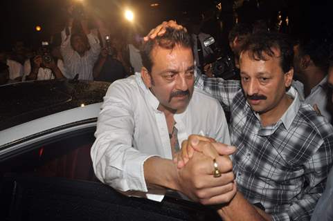 Bollywood actor Sanjay Dutt at Baba Siddique's Iftar party in Taj Lands End, Mumbai .