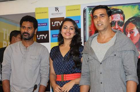 Prabhu Deva, Sonakshi Sinha and Akshay Kumar at DVD launch of 'Rowdy Rathore'