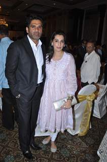 Bollywood actor Sunil Shetty with wife Mana Shetty attend a Press Conference on Hepatitis B in Mumbai