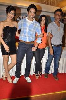 Bollywood actrors Neha sharma, Tusshar Kapoor, producer Ekta Kapoor with director Sachin Yardi at Kya Super Cool Hain Hum success party in Sun N Sand, Mumbai. .