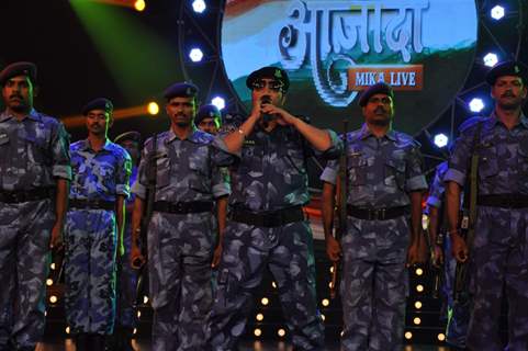 Bollywood singer Mika Singh shoots for Azadi for Life OK at Filmalaya, Mumbai. .