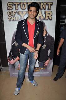 Bollywood actor Siddharth Malhotra at Student Of The Year First Look Trailer launch in PVR, Mumbai. .