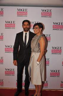 Farhan and Adhuna Akhtar at 'Vogue Beauty Awards 2012' at Hotel Taj Lands End in Bandra, Mumbai