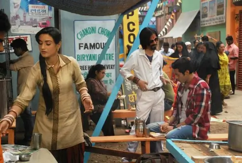 Rati Pandey ,Sumit Vats and Aakash Pandey on Hitler didi set