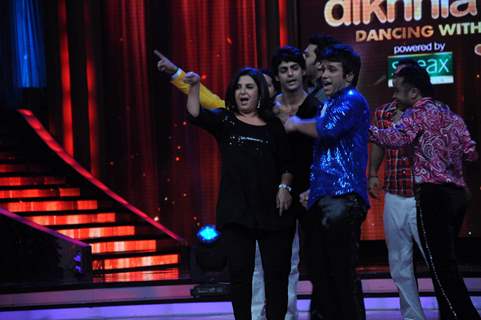 Farah Khan, Karan Wahi on the sets of Jhalak Dikhhla Jaa at Filmistan Goregaon