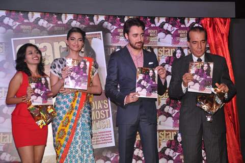 Bollywood actors Imran Khan and Sonam Kapoor launch Starweek India's Most Stylish Issue at Vie Lounge. .