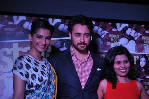 Actors Imran Khan and Sonam Kapoor at the 3rd Anniversary celebrations of magazine Star Week at Vie Lounge in Juhu, Mumbai