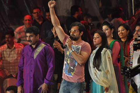 Bollywood actor Emraan Hashmi attended the Dahi Handi as part of the Janmashtami celebrations in Mumbai. .