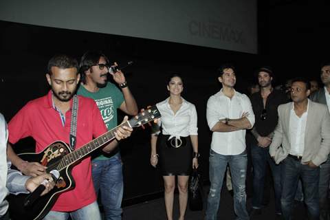 Sunny Leone visits Cinemax in Mumbai